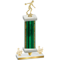 Premium Single Green Glacier Third Place Bowling Trophy