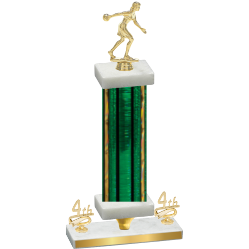 Premium Single Green Glacier Fourth Place Bowling Trophy