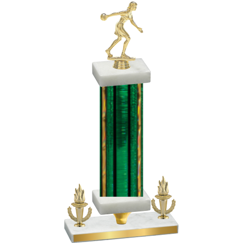 Premium Single Green Glacier Victory Bowling Trophy