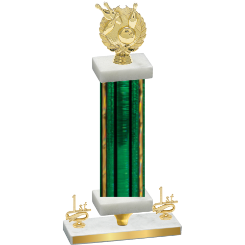Premium Single Green Glacier First Place Bowling Trophy