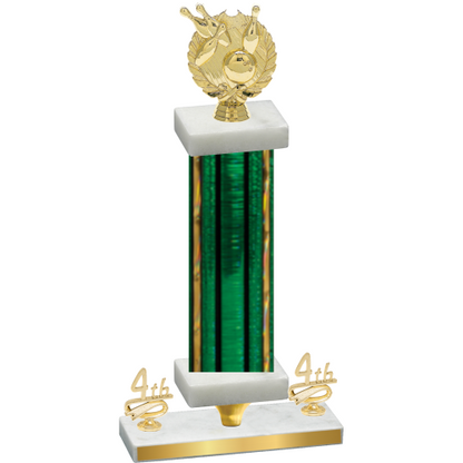 Premium Single Green Glacier Fourth Place Bowling Trophy