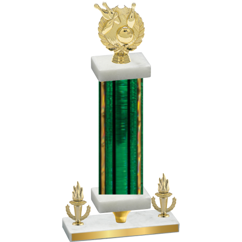 Premium Single Green Glacier Victory Bowling Trophy