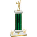 Premium Single Green Glacier Second Place Volleyball Trophy