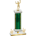 Premium Single Green Glacier Third Place Volleyball Trophy