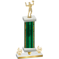 Premium Single Green Glacier Fourth Place Volleyball Trophy