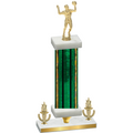 Premium Single Green Glacier Victory Volleyball Trophy