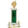 Premium Single Green Glacier Victory Volleyball Trophy