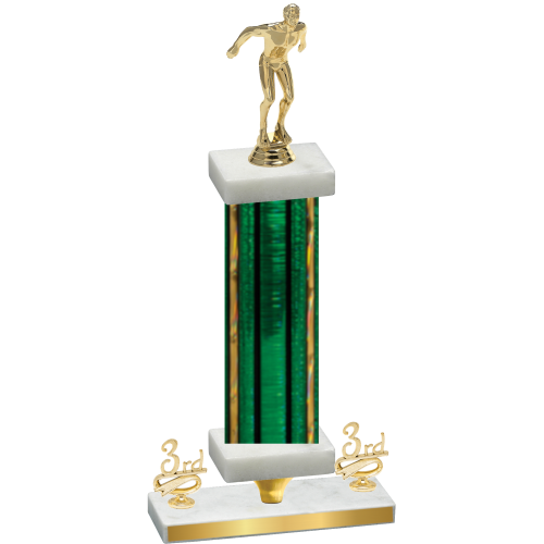 Premium Single Green Glacier Third Place Swimming Trophy