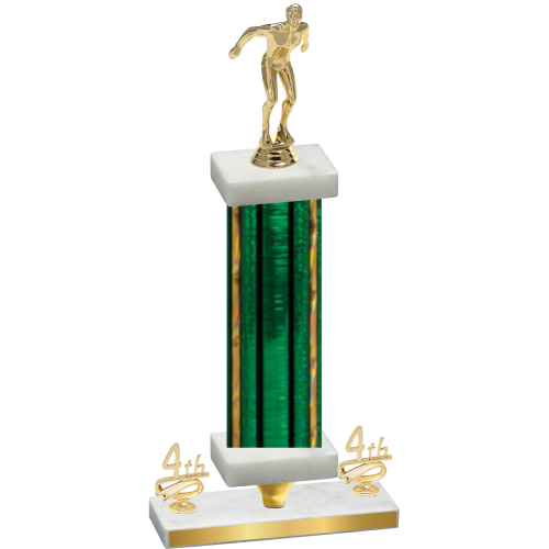 Premium Single Green Glacier Fourth Place Swimming Trophy