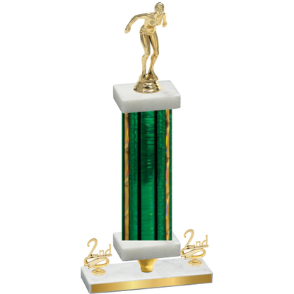 Premium Single Green Glacier Second Place Tennis Trophy
