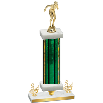 Premium Single Green Glacier Third Place Tennis Trophy