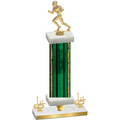 Premium Single Green Glacier First Place Football Trophy