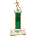 Premium Single Green Glacier Third Place Football Trophy