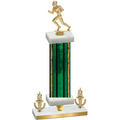 Premium Single Green Glacier Victory Football Trophy