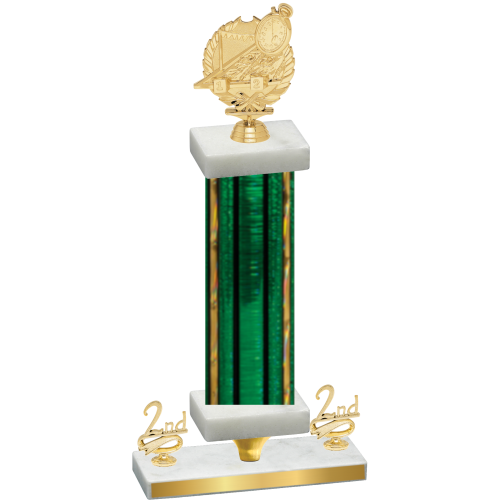 Premium Single Green Glacier Second Place Swimming Trophy