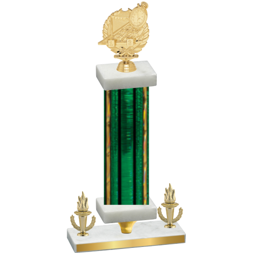 Premium Single Green Glacier Victory Swimming Trophy