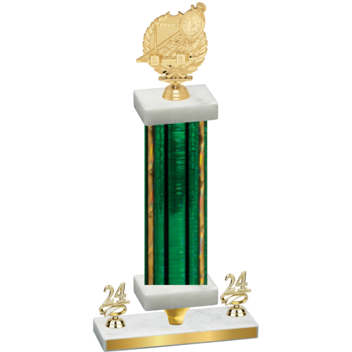 Premium Single Green Glacier Year Swimming Trophy