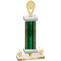 Premium Single Green Glacier First Place Insert Trophy