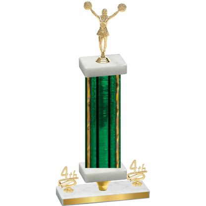 Premium Single Green Glacier Fourth Place Cheerleading Trophy