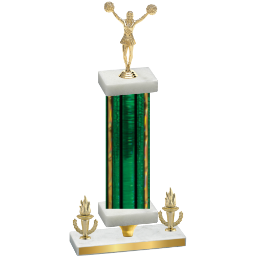 Premium Single Green Glacier Victory Cheerleading Trophy