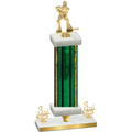 Premium Single Green Glacier Third Place Hockey Trophy