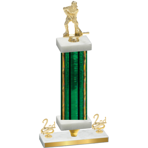 Premium Single Green Glacier Second Place Hockey Trophy