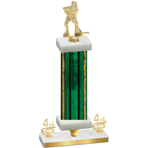 Premium Single Green Glacier Fourth Place Hockey Trophy