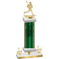 Premium Single Green Glacier Second Place Lacrosse Trophy