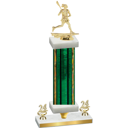 Premium Single Green Glacier Year Lacrosse Trophy