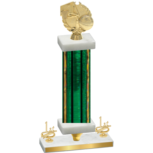 Premium Single Green Glacier First Place Basketball Trophy