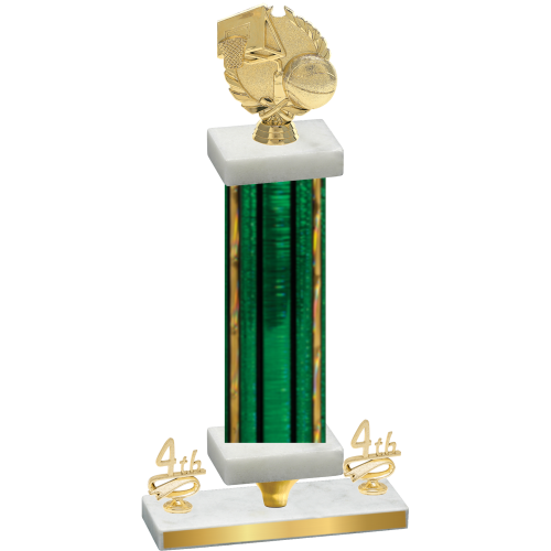Premium Single Green Glacier Fourth Place Basketball Trophy
