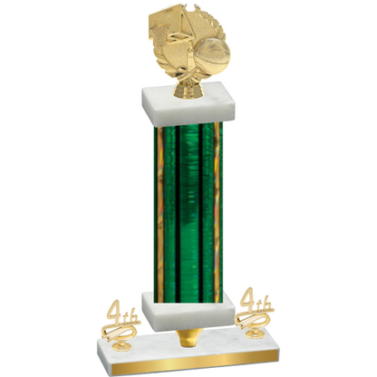 Premium Single Green Glacier Fourth Place Basketball Trophy