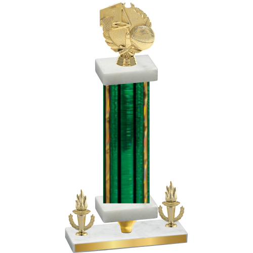 Premium Single Green Glacier Victory Basketball Trophy