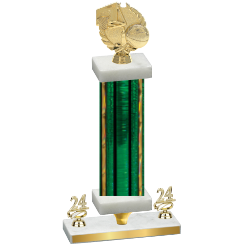 Premium Single Green Glacier Year Basketball Trophy