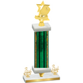 Premium Single Green Glacier Third Place Pickleball Trophy