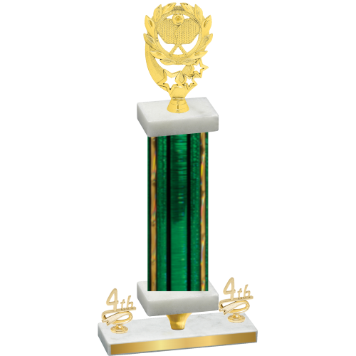Premium Single Green Glacier Fourth Place Pickleball Trophy