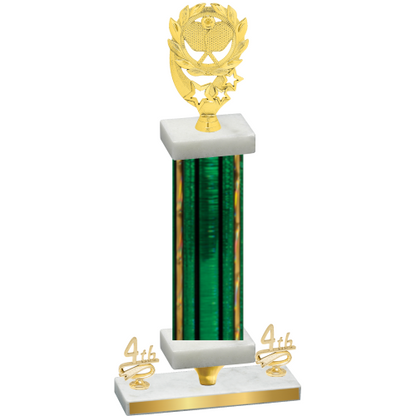 Premium Single Green Glacier Fourth Place Pickleball Trophy