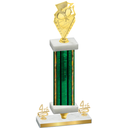 Premium Single Green Glacier Fourth Place Pickleball Trophy