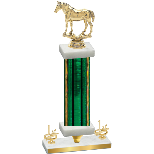 Premium Single Green Glacier First Place Horses Trophy