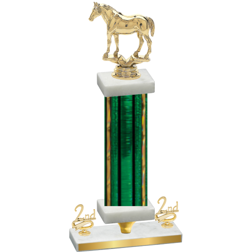 Premium Single Green Glacier Second Place Horses Trophy