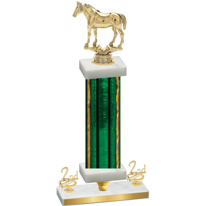 Premium Single Green Glacier Second Place Horses Trophy