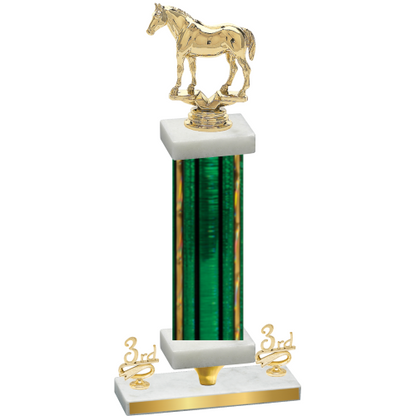 Premium Single Green Glacier Third Place Horses Trophy