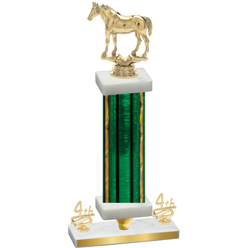 Premium Single Green Glacier Fourth Place Horses Trophy