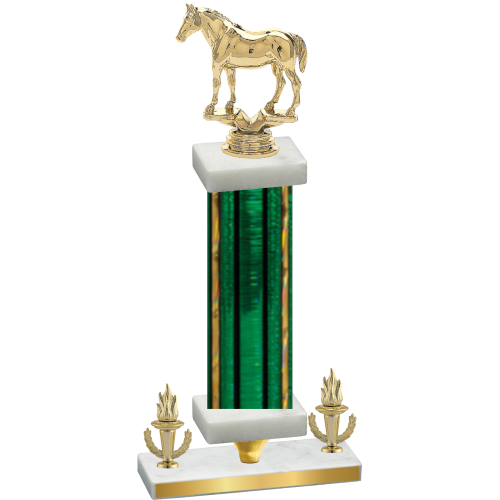 Premium Single Green Glacier Victory Horses Trophy