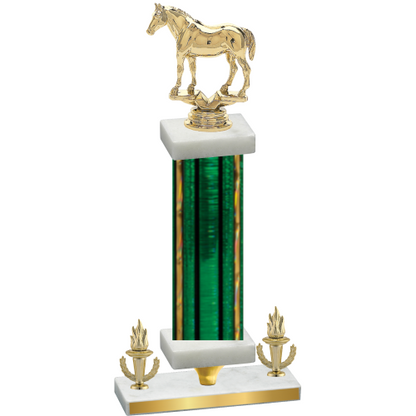 Premium Single Green Glacier Victory Horses Trophy