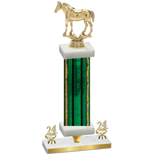Premium Single Green Glacier Year Horses Trophy