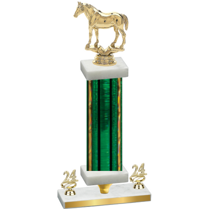 Premium Single Green Glacier Year Horses Trophy