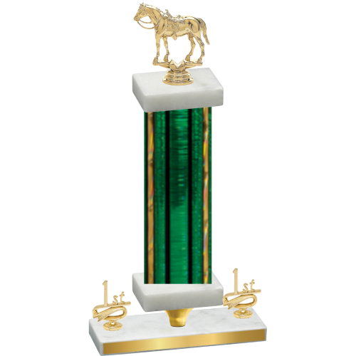 Premium Single Green Glacier First Place Horses Trophy