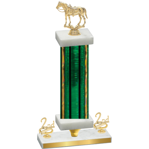 Premium Single Green Glacier Second Place Horses Trophy