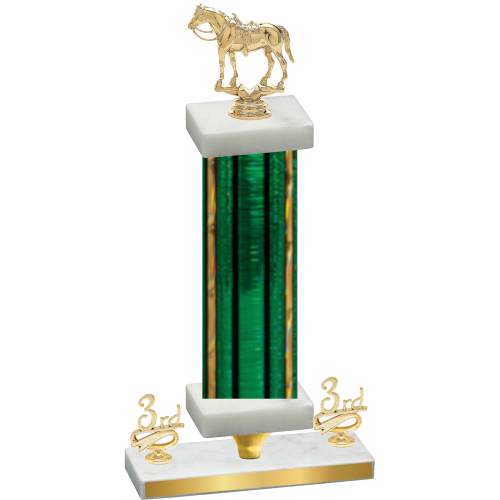 Premium Single Green Glacier Third Place Horses Trophy